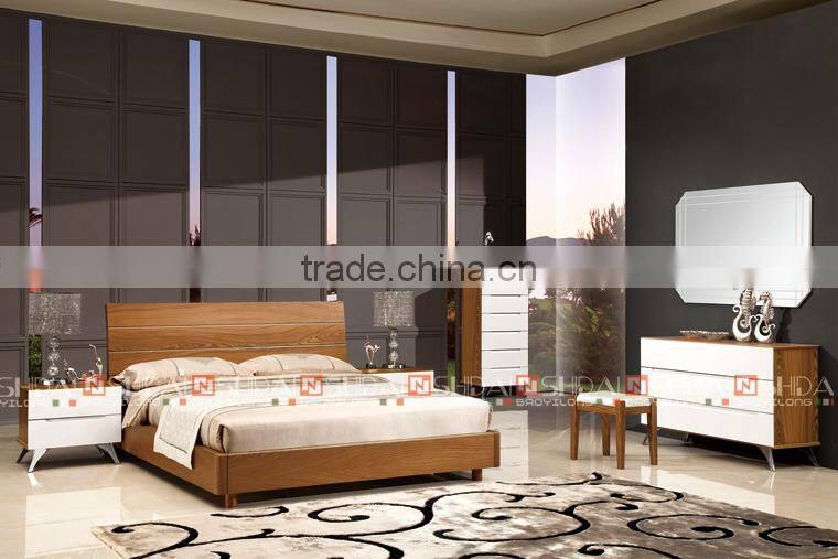 Large Modern Wood Frame Walnut Bedroom Mirror M-20