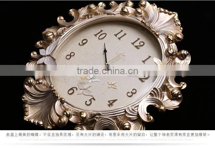 M0019 Momoda Living room Creative fancy elegant 3D flower wall clock Quiet quartz home decoration gold silver art wall clock
