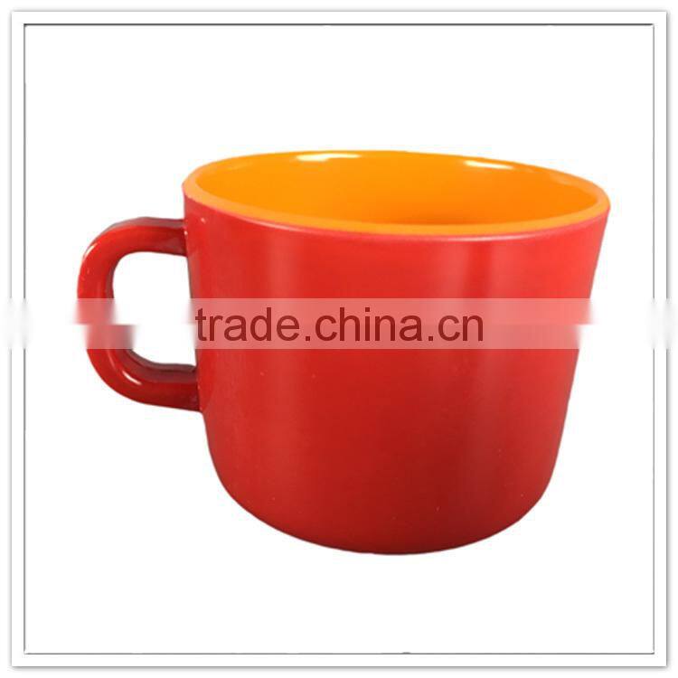 Double wall vibrant plastik cheap plastic kinds of plastic cup with handle mug