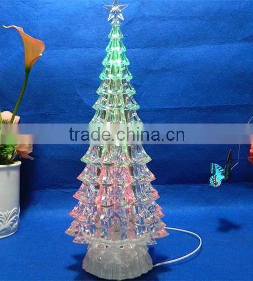Dongguan acrylic factory crystal led tower Christmas tree with try me