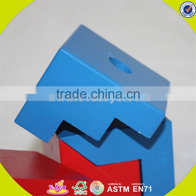 wholesale hot colorful baby wooden stacking blocks toy new fashion kids wooden stacking blocks game toy W13E070