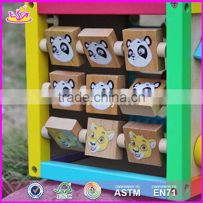 2017 new design multi-function 5 in 1 kids wooden bead roller coaster W11B137