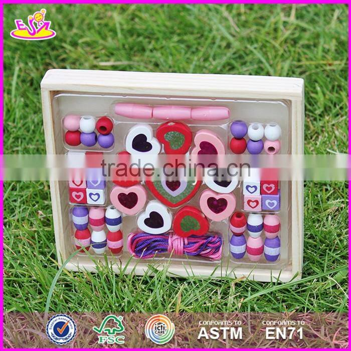 2017 new design children preschool wooden bead threading toy W11E060