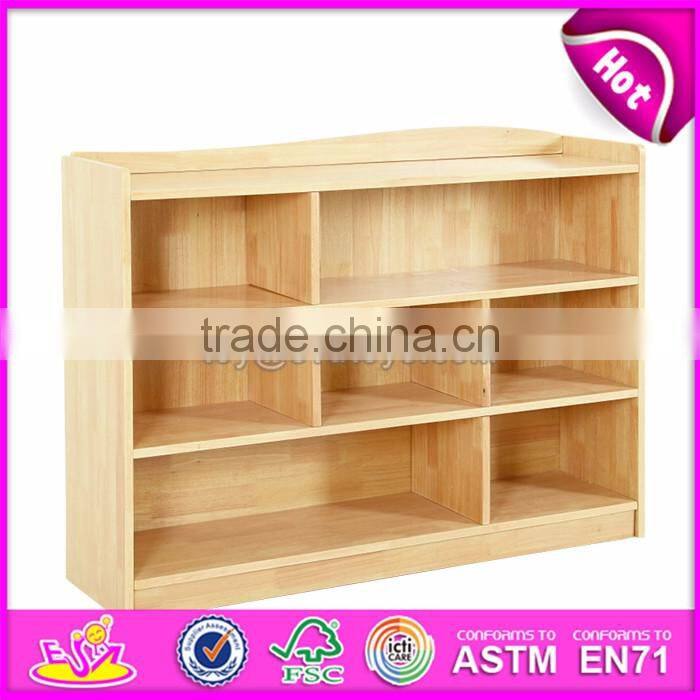 High quality kids preschool furniture natural wood storage furniture W08C203