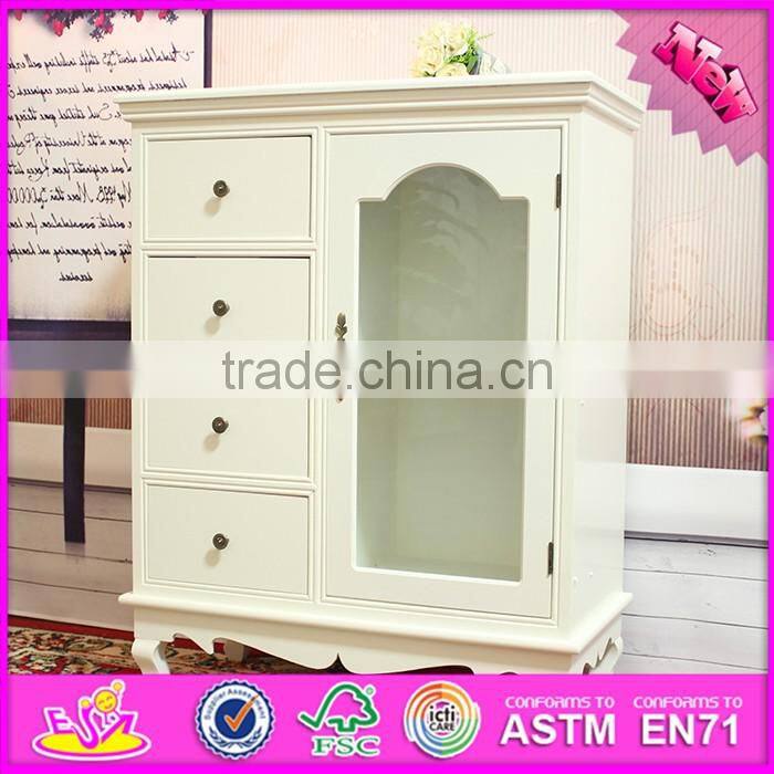 2016 wholesale bedroom wooden white bedside cabinets W08H069