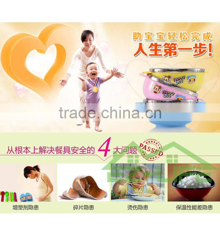 Stainless steel baby food feeding bowls with spoon and fork kids cutlery set