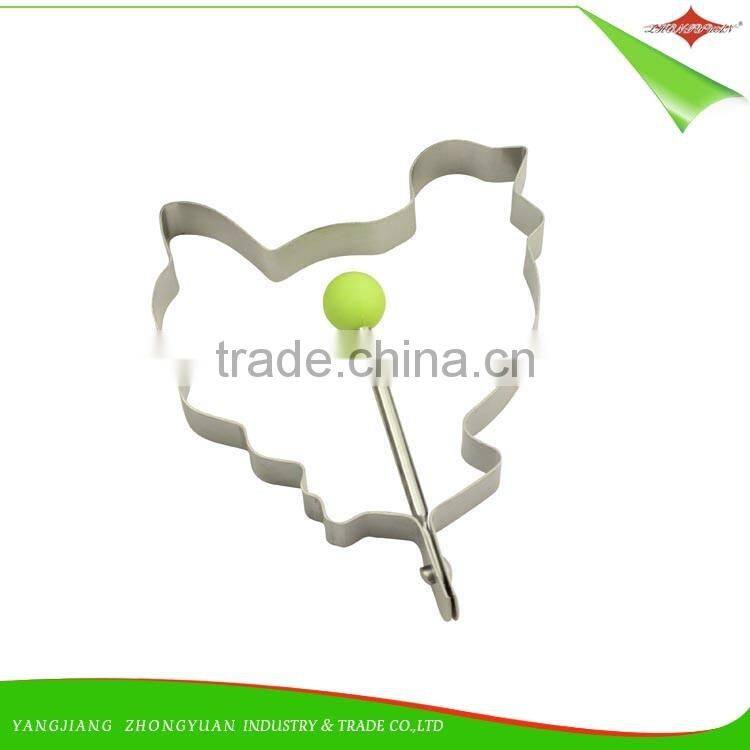 ZY-F1460 stainless steel egg ring pp ball handle fried egg ring hen style mold