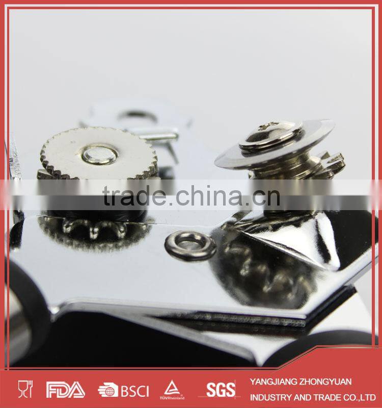 Metal head can opener and bottle opener with stainless steel handle