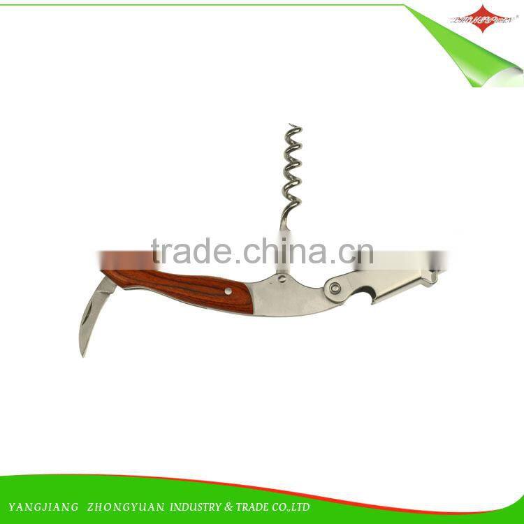 ZY-K1058A 2015 new arrival stainless steel wine corkscrew with resin handle