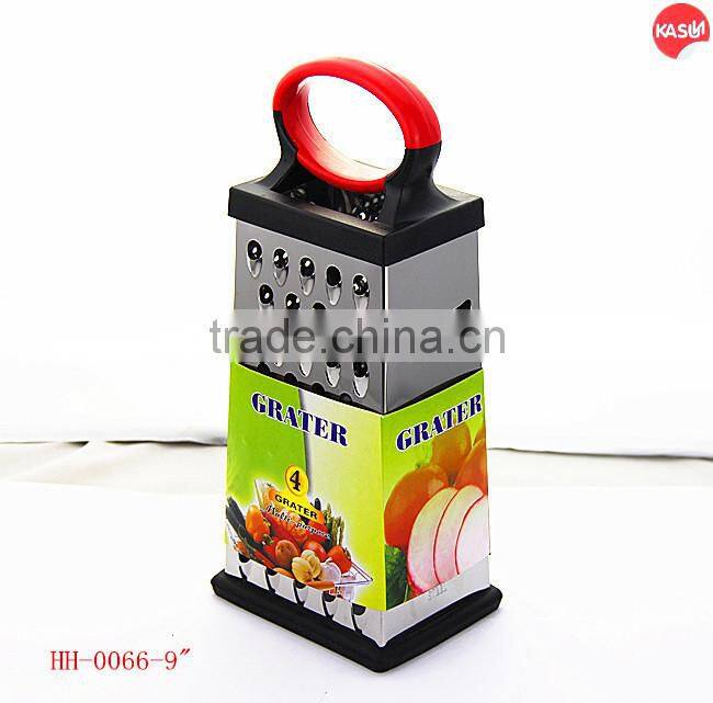 9 Inch 4 Sides Plastic Handle Stainless Steel Food Grater HH0066