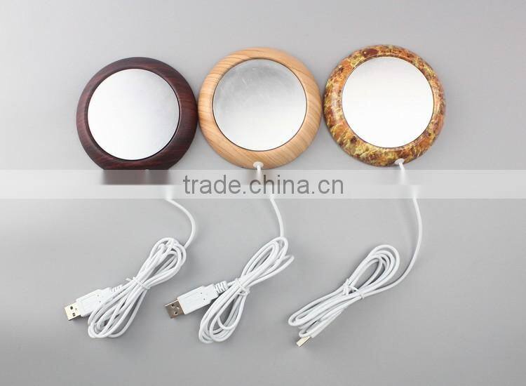 2017 Hot sale Wood USB heat coffee cup warmer USB mug