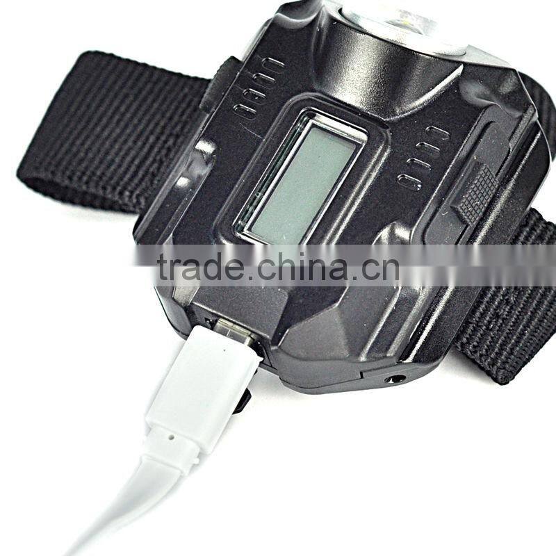 2016 hot Waterproof Tactical R5 Rechargeable LED Flashlight Torch Wrist Light Lamp 3-Mode