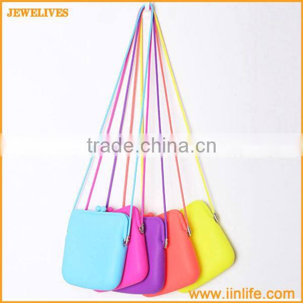 Sky Blue Embossment Lace Fashion Function Silicon coin bag Pouch Wallet Cellphone Mobile Silicon Cosmetic Bag Purse