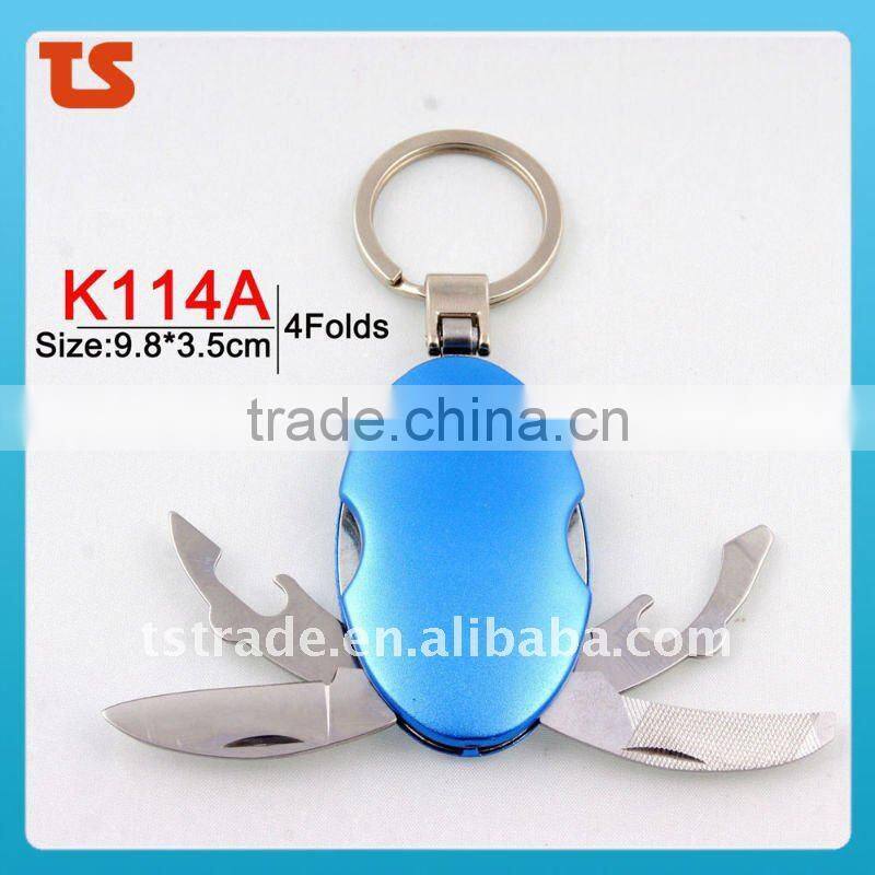 2014 Mini Multi Cute design LED metal utility keychain gift knife K404A