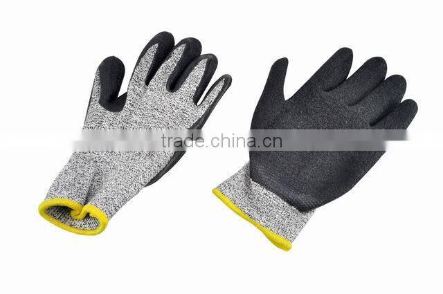 Wrinkled latex gloves in PE bag