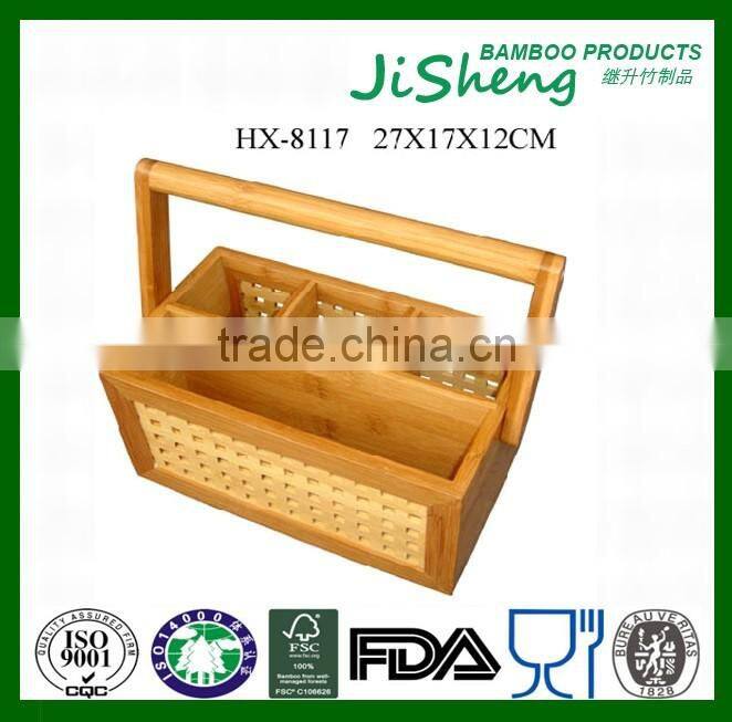 Multi-function Portable Bamboo Wooden Tool Box