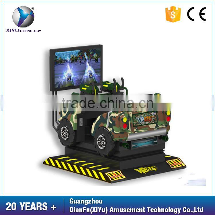 VR double simulator shooting racing car game machine for sale