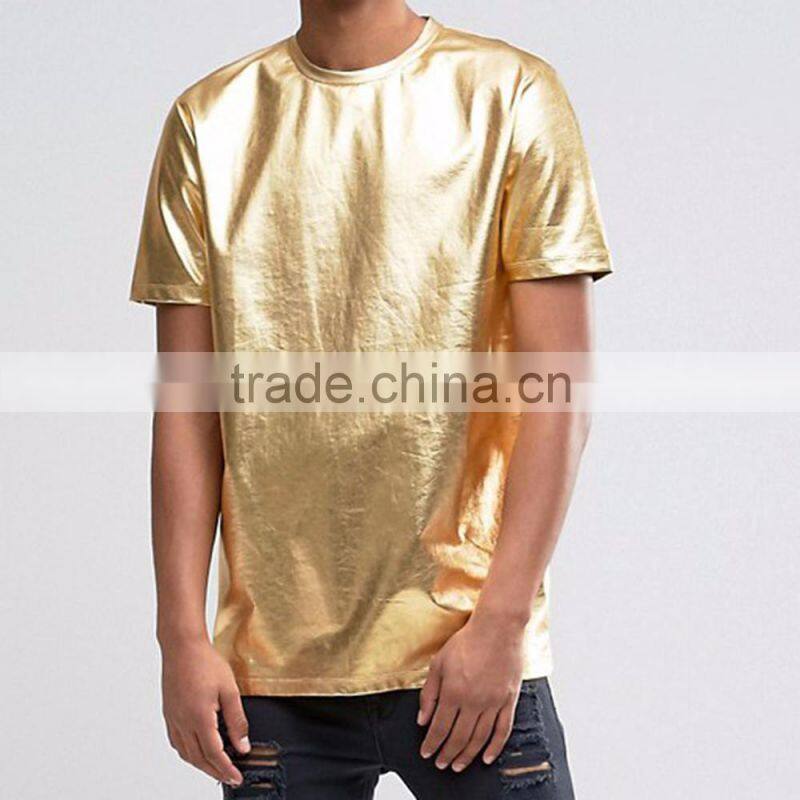 gold Custom T Shirt Printing OEM Design gold t-shirt custom