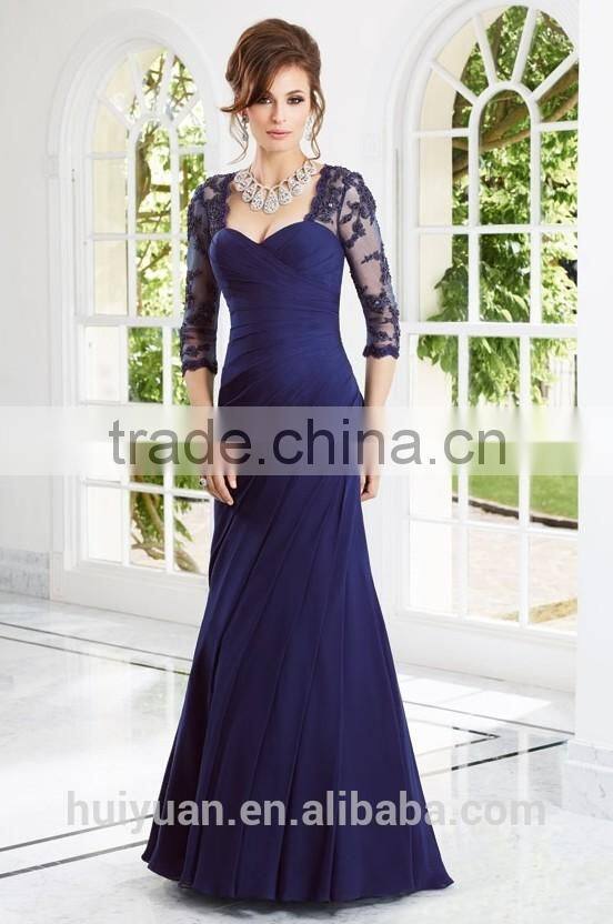 2015 Sexy Long Sleeve Lace Formal Gown