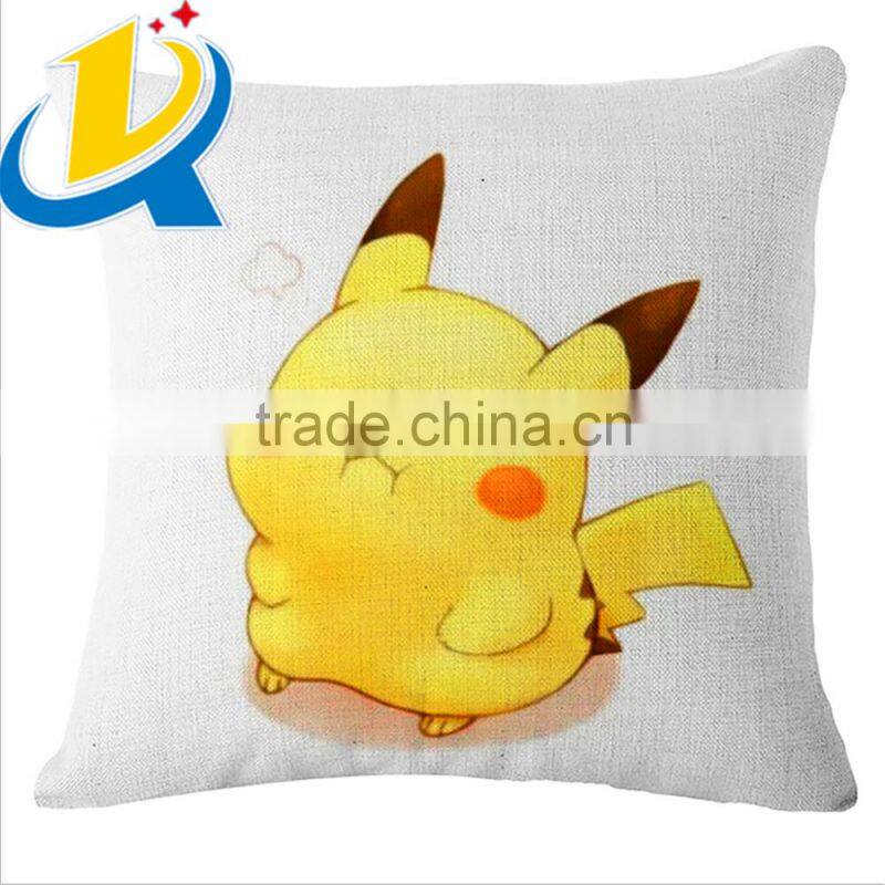 Free sample high quality 45*45cm Pokemon pillow case with Pikachu