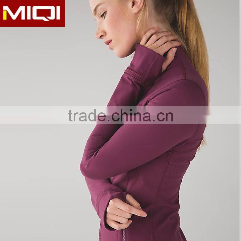 Women's fitness apparel high quality fitness clothing women jacket with hoodie