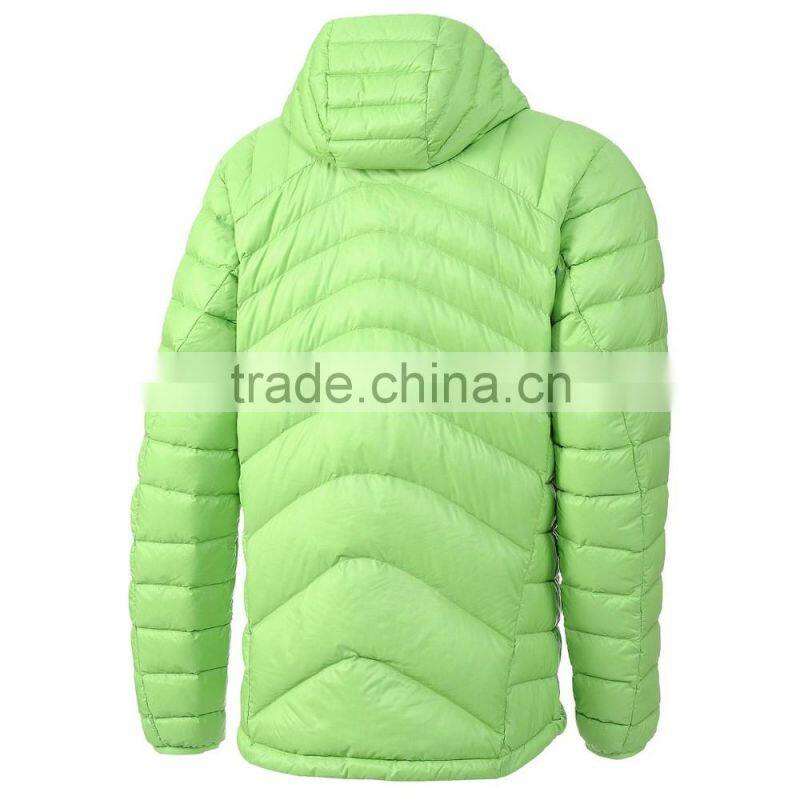 Light green Winter Men's Stand-up Collar Jacket Goose Down With Hood