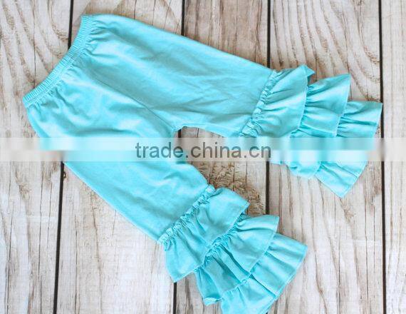 Fashion style baby clothes wholesale girls ruffle baby icing stripe ruffle kids legging pant
