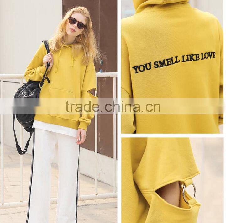 2017 fashion streetwear hoodies sweatshirts women with embroidery design