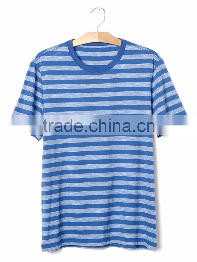 2016 Wholesale dri fit extended knited men's striped tee t shirt