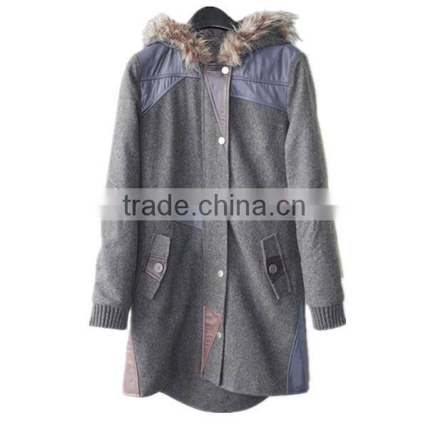 Elegant girls' long coat black Cashmere coat for winter