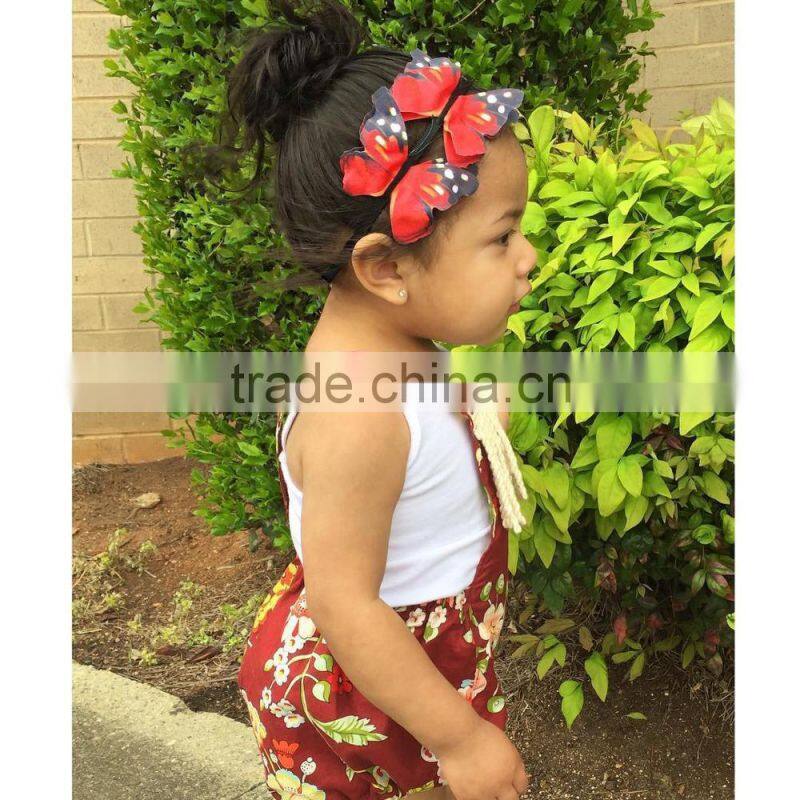 vintage floral printing baby girl summer romper with tassels 0-24M Bubble