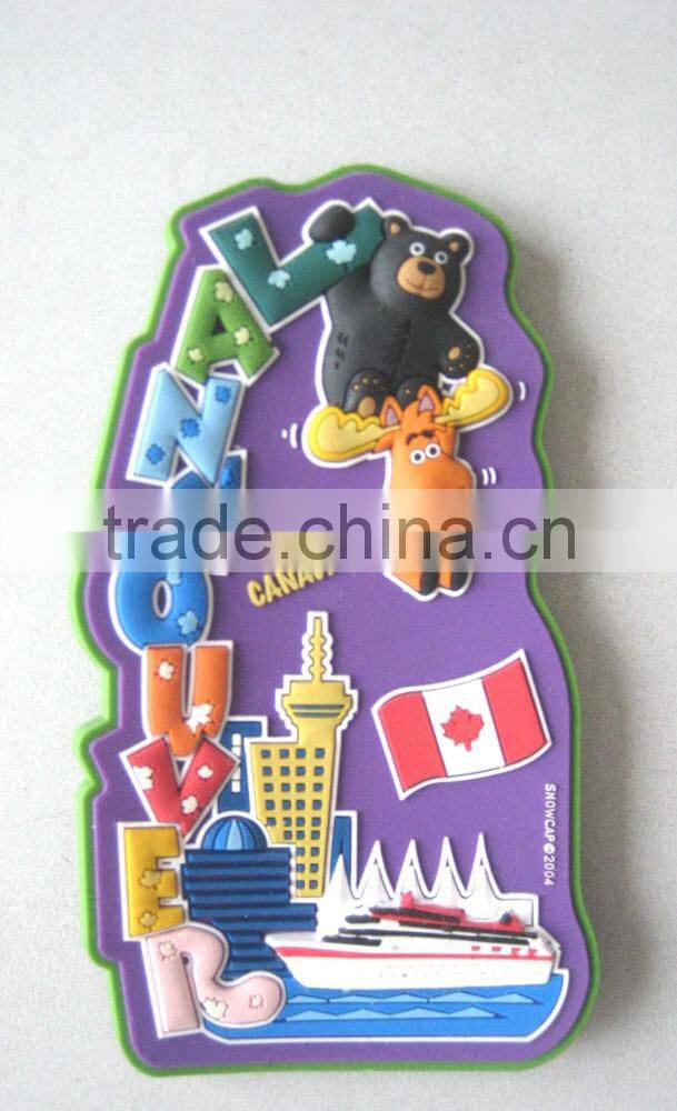 Top quality 3D custom soft PVC fridge magnet
