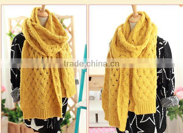 Autumn and winter wear korean style mohair warm long style solid fashion knit lovely scarf girl hijab scarf