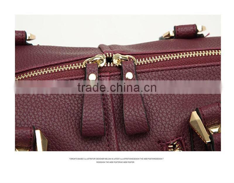 China Leather Handbag Wholesale Price Quality Leather Boston Bag Women Tote Bag Handbags