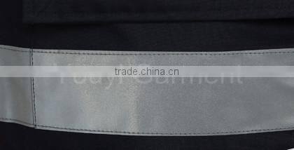 Fluorescent Orange Hooded Raincoat Workwear With Reflective Strips