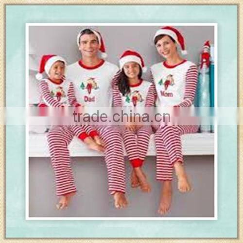 2017 wholesale matching family pajamas spirit embroidery design christmass sleepwear clothes