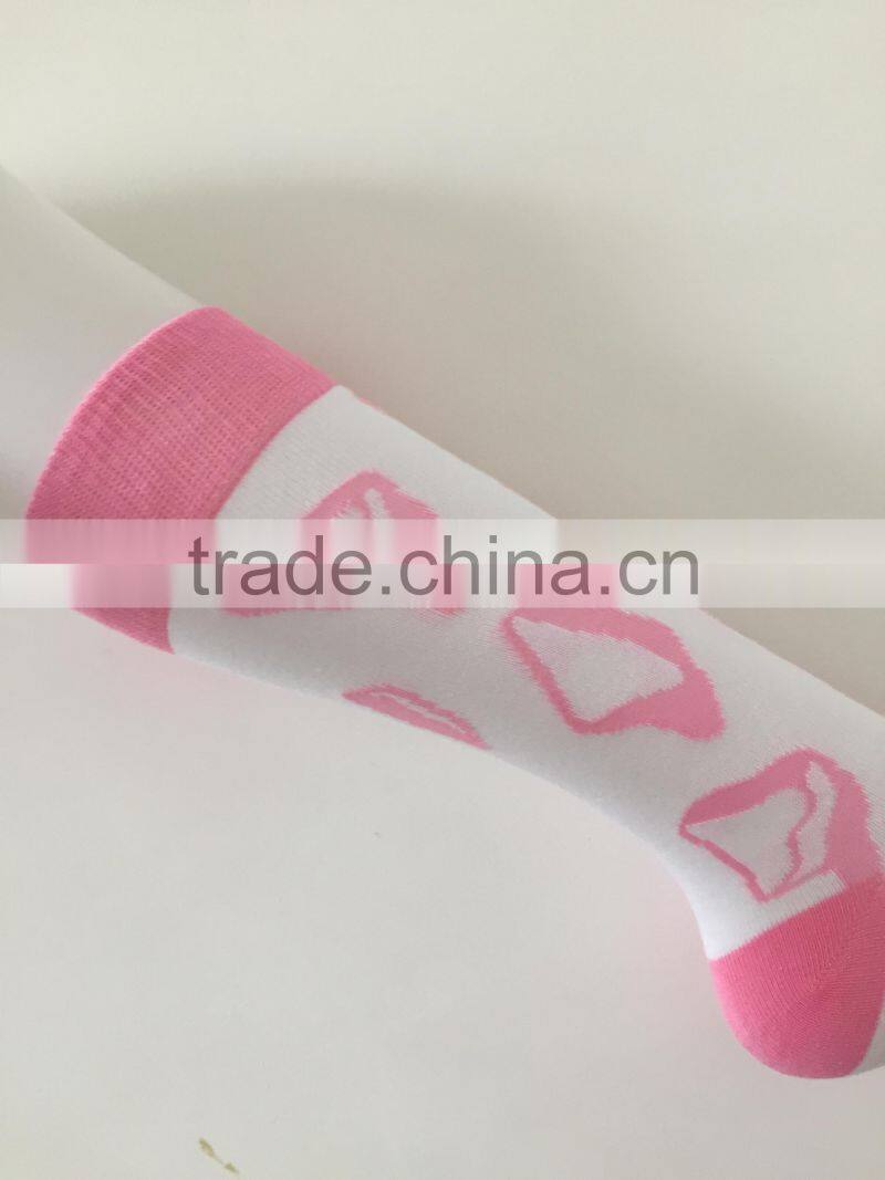 Korean Cartoon Young Girl Tube Pink Color Custom Design Make Your Own Socks