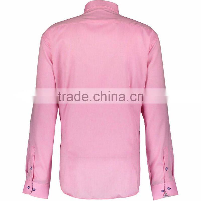 Stylish Casual Wear Men's Pink Cotton Fitted Shirt Wholesale Price