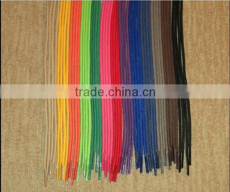 Round feature plastic material tip cotton shoe laces