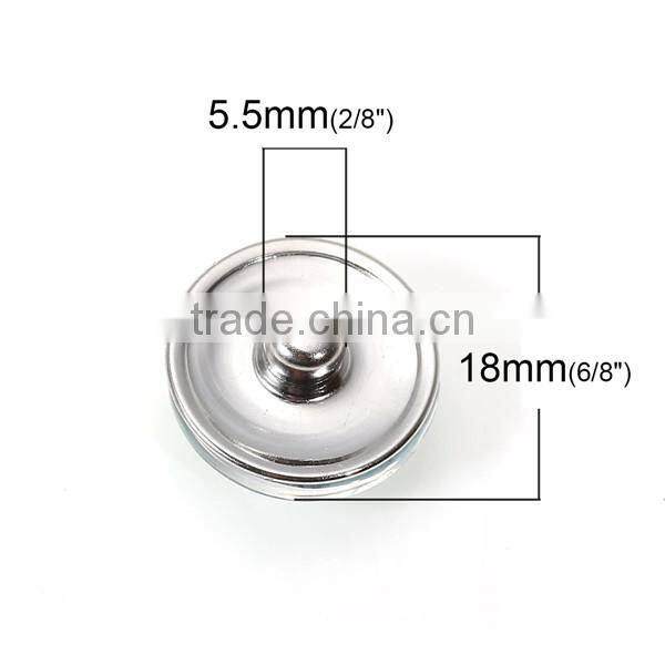 18mm Glass Fit Snap Button Bracelets Round Silver Tone At Random Dog Pattern