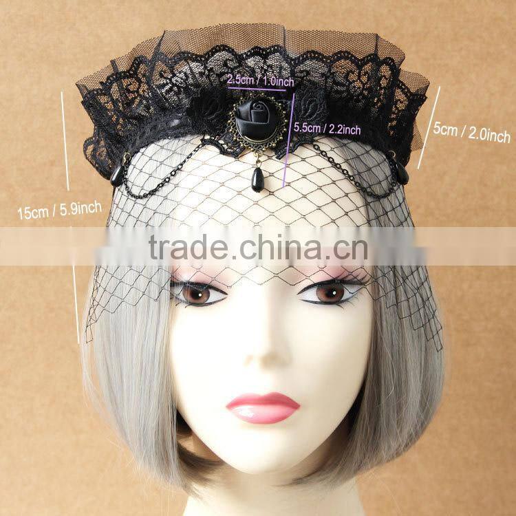 Lady Gothic Crown Flower Half Face Eye Mask Costume Ball Halloween Carnival Accessories Party Sexy