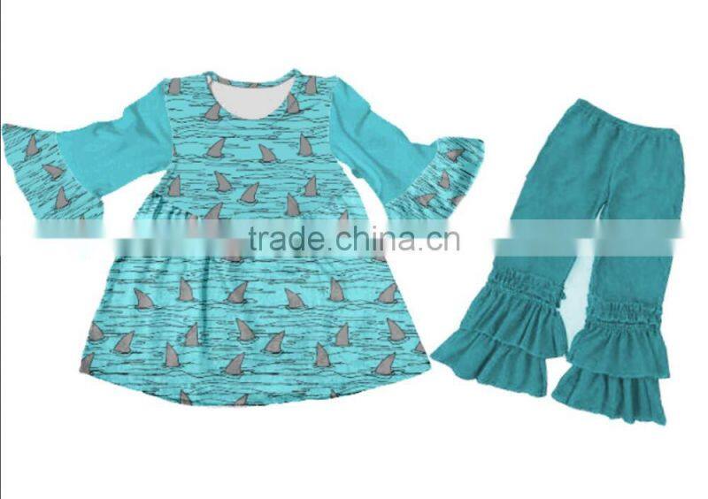 Wholesale China suppliers Girls boys printing clothing shark printing clothing