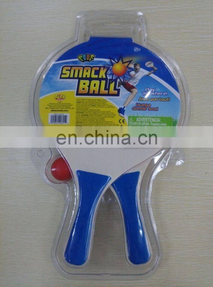 Great For Summer fun Beach Tennis Wooden Paddle Game Set Racquet and Ball Game