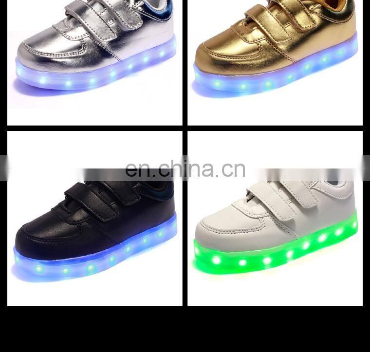 Factory wholesale Led USB charge shoes Children kids casual shoes Led sneakers for boys girls