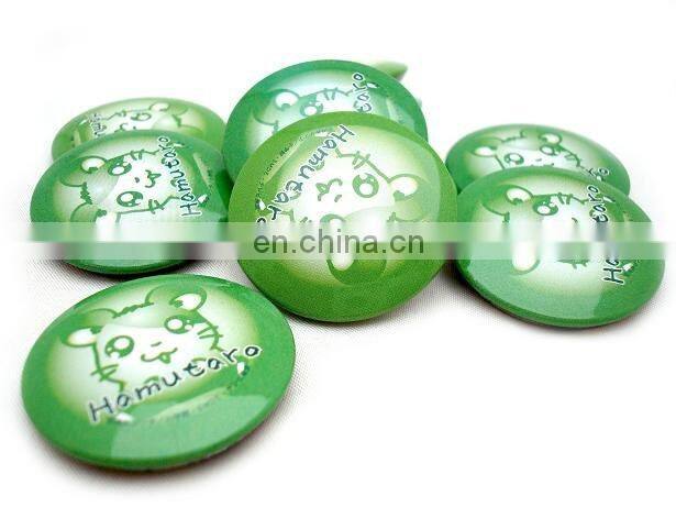 Hot sale Promotional Green Cartoon round Iron Metal Pin Badge