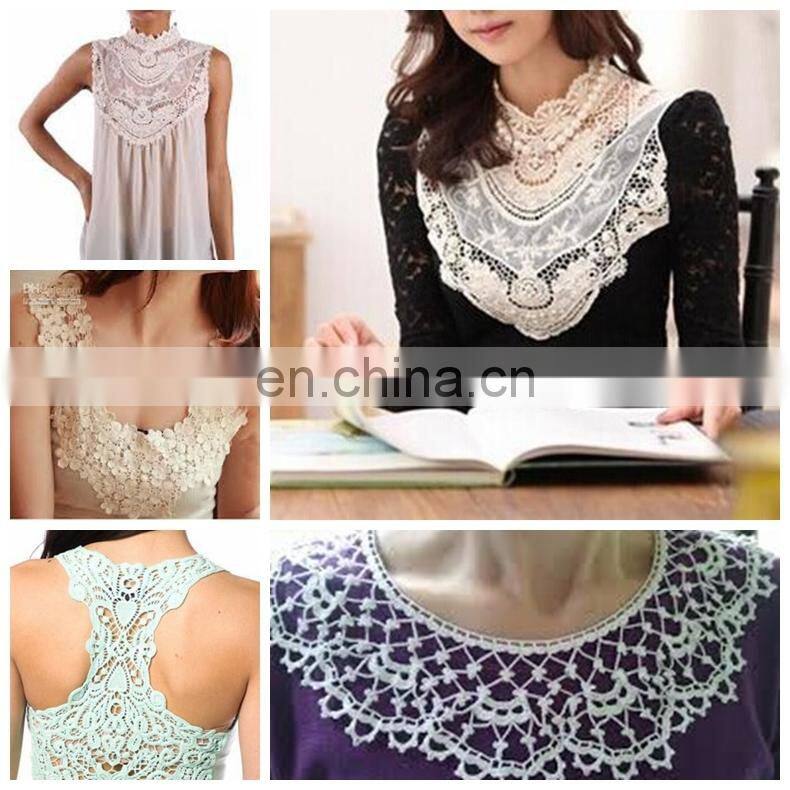 Bailange 2015 latest wholesale Guangzhou cotton lace collar lace neck neck lace designs for ladies suit