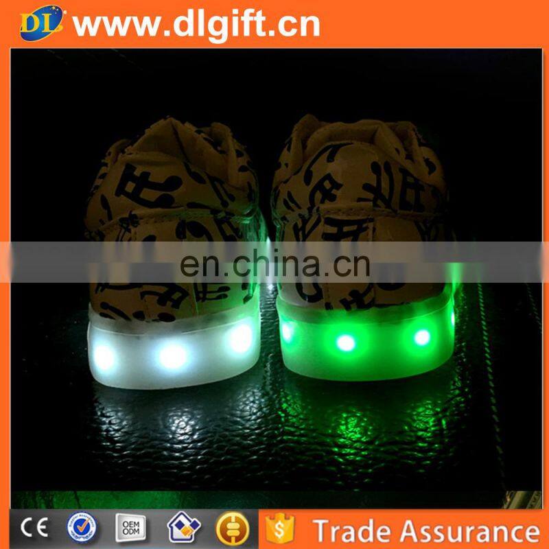 Night event popular customized led light rechargable reflective shoes