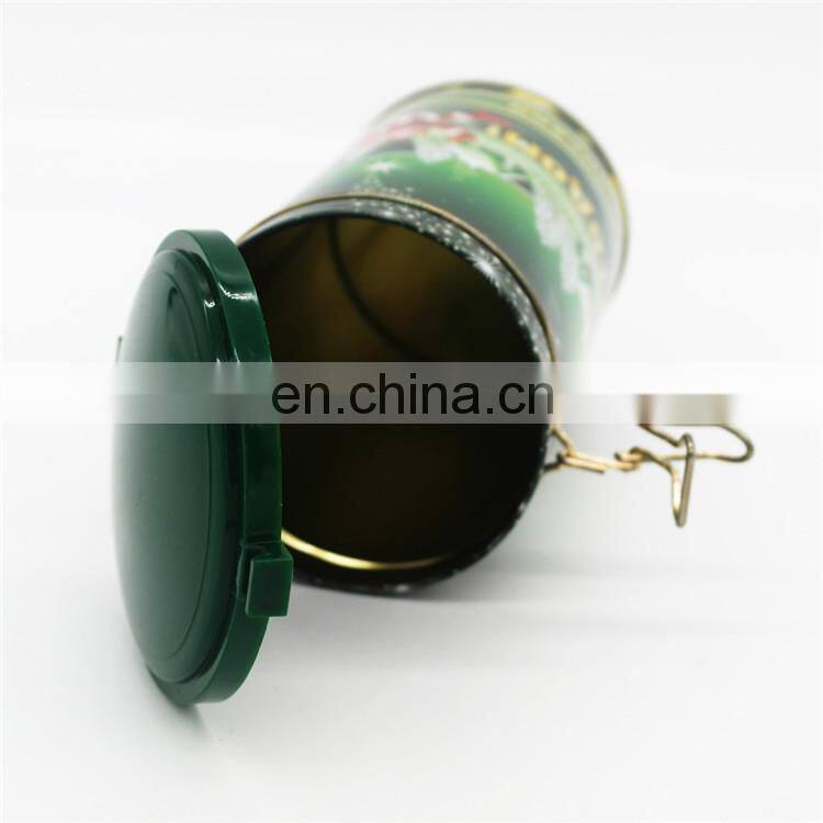 Top quality round tinbox with plastic lids for tea wholesale