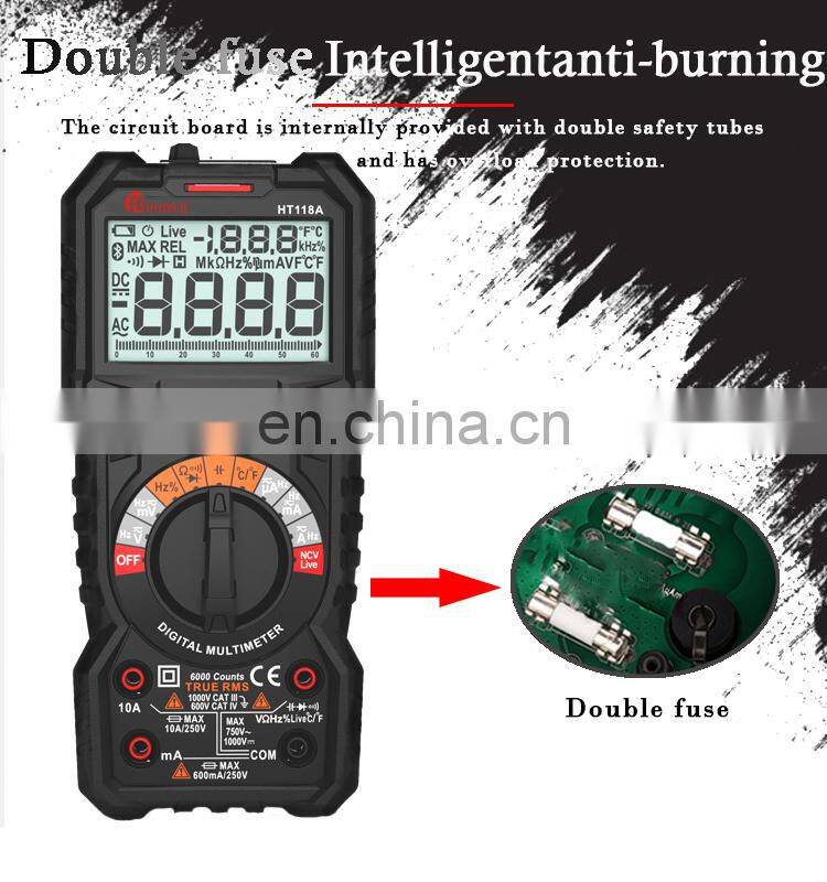 HT-118A 6000 Counts Digital Multimeter T-RMS/Autorange Multimeter smart chip Multimeter Digital