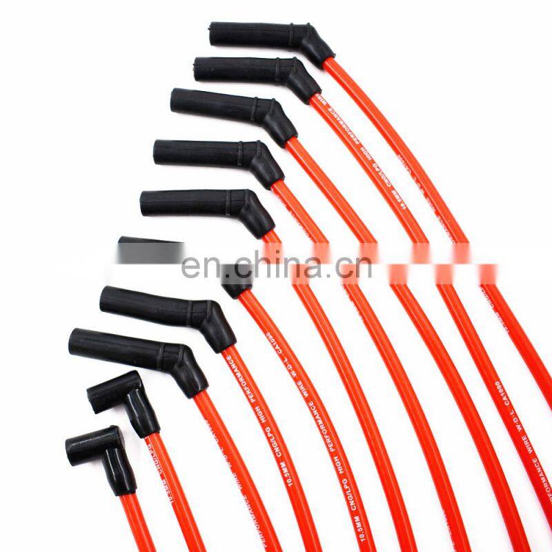 Racing Spark Plug Wires Set Red 10.5mm For Ford F-150 Mustang 5.8 5.0L